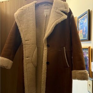 Avec Les Filles Cream Shearling Coat
